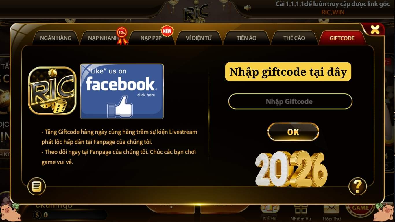 Điều kiện nhận Giftcode trên cổng game Ricwin